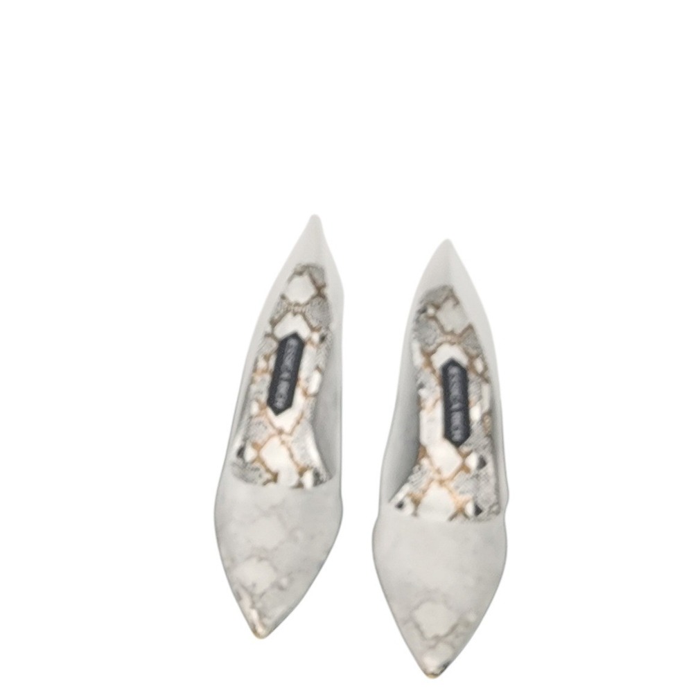 Jessica Rich Pointed Toe Pumps‎ Snakeskin Clear PVC Gold Stiletto Heel EU 39
